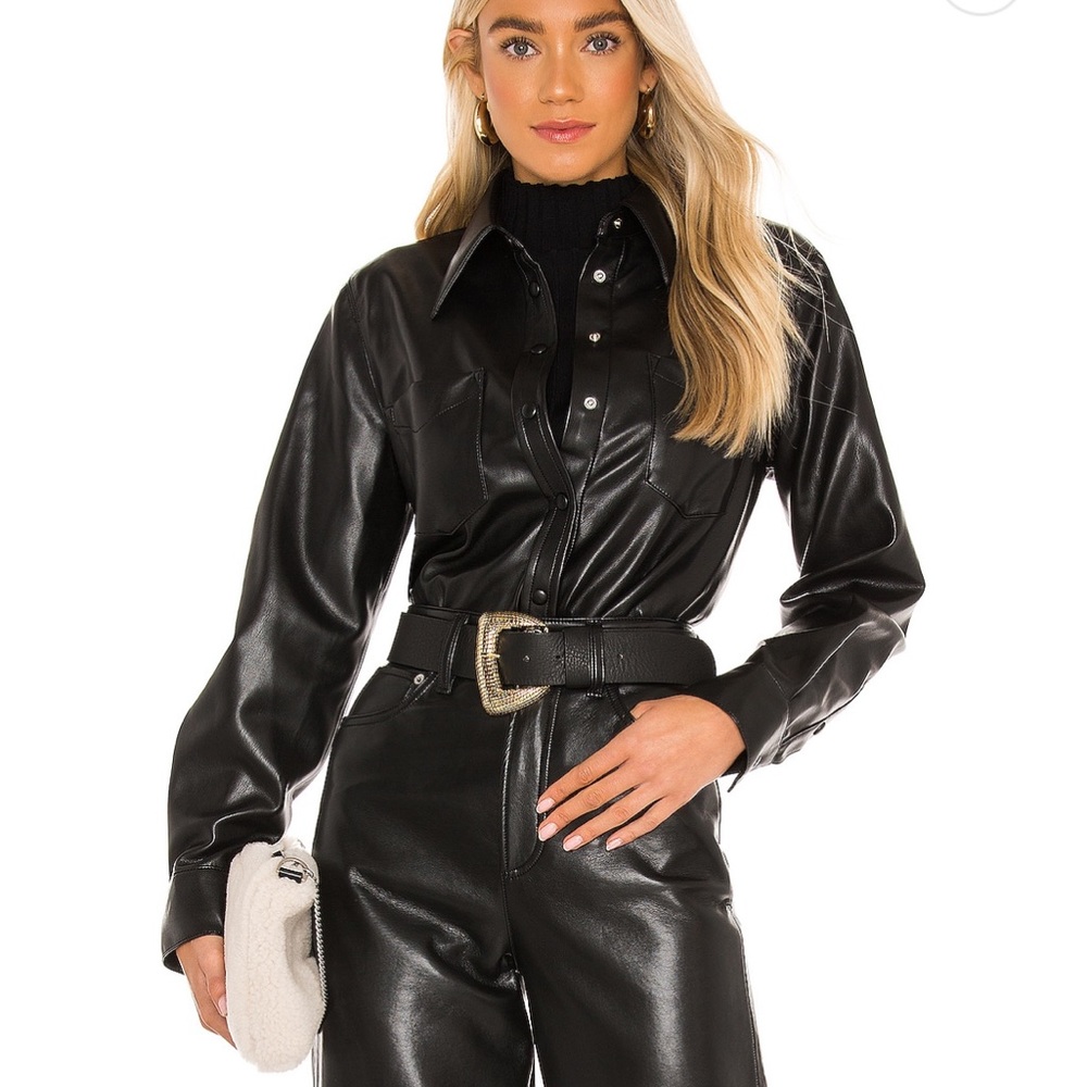 Paloma Vegan Leather shirt by Agolde